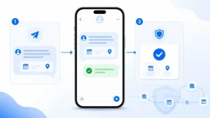 SMS appointment reminder workflow for a service business showing confirmation, calendar visibility, and route protection.